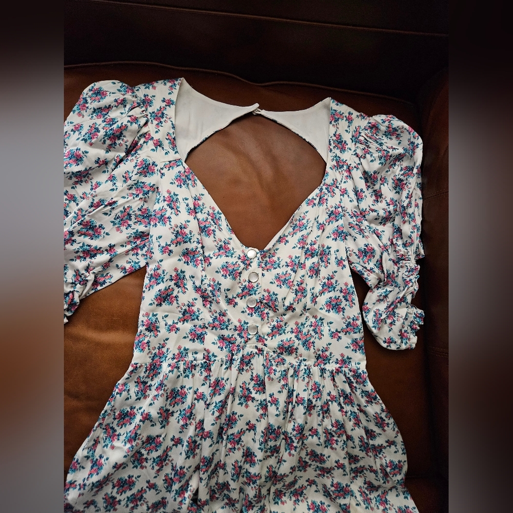 For Love And Lemons White Floral Dress Small Euc - Picture 8 of 12